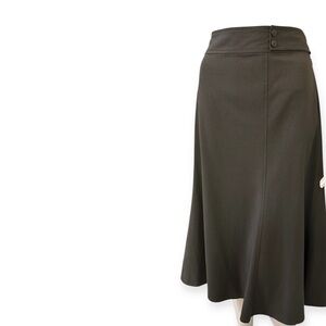 600 West Elegant Olive Green Midi Skirt